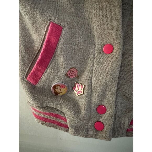 Disney Princess Sequence Tan/Pink Varsity Style Jacket Size 3 - Picture 10 of 11